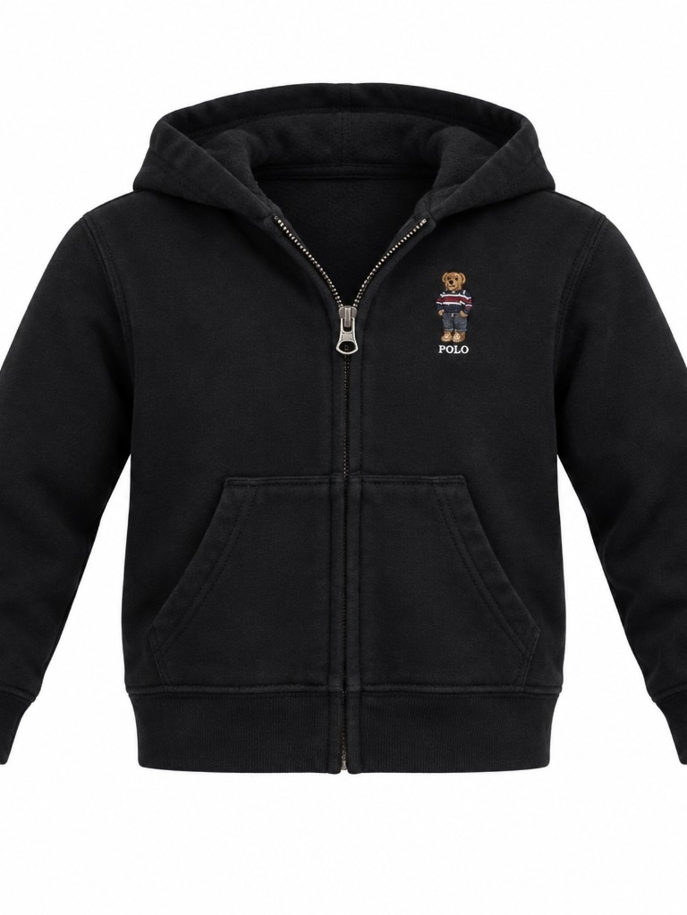 Polo Ralph Lauren toddler(3T)Black zip-up hoodie embroidered Polo Bear